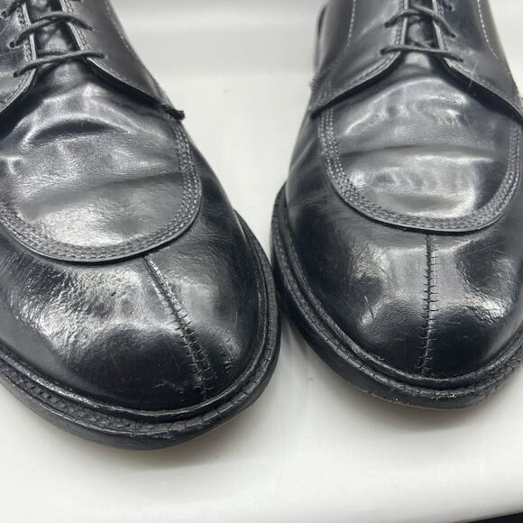 Allen Edmonds Walton Cap Split Toe Oxford Men Size 11.5 E Wide Black Lace Shoes